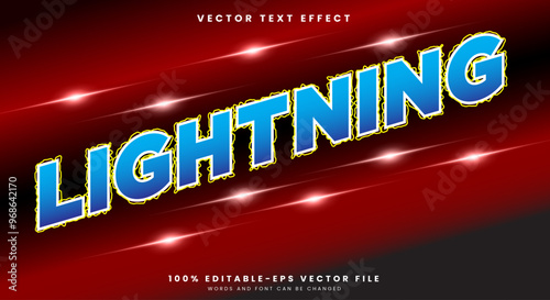Lightning editable text effect Template with electric Blue text style theme
