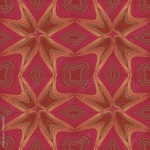 Ikat seamless pattern, geometric design, motif ethnic handmade, Ikat ethnic tribal, boho colors seamless wallpaper. Ethnic Ikat abstract background art, greeting cards, printing products.
