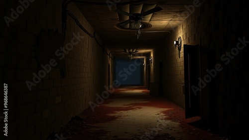 Wallpaper Mural alone in the backrooms liminal space 3d render Torontodigital.ca