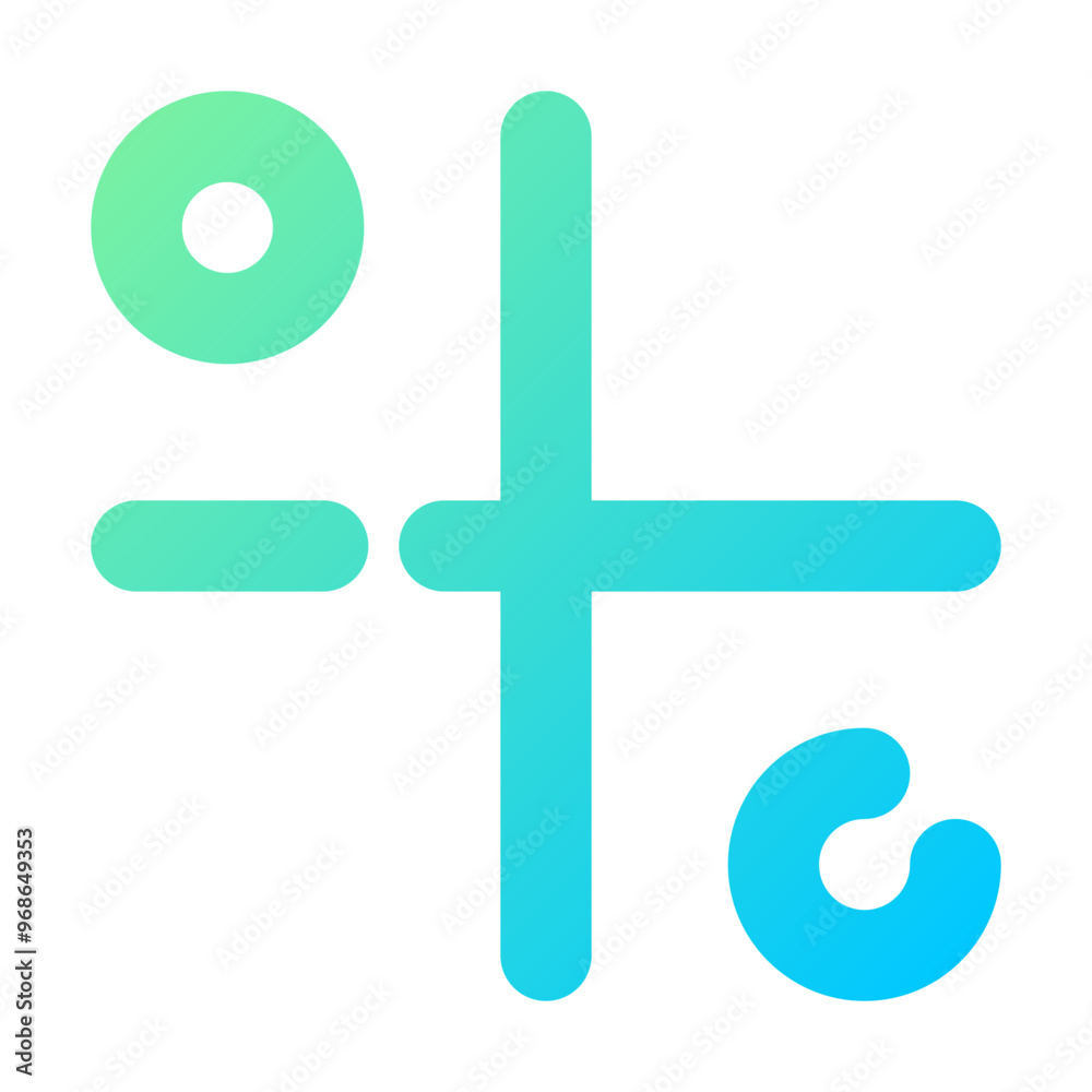 Obraz premium Hyperbole Icon Gradient Broken Line Style