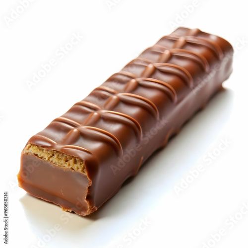 a stick of chocolate is shown with a white background