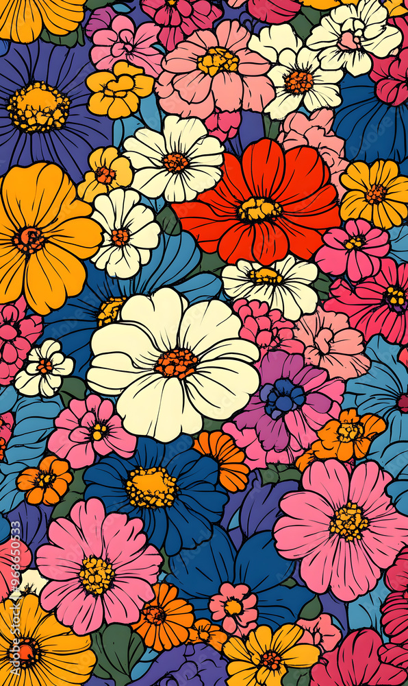 custom made wallpaper toronto digitalJapanese-style 2D illustrator doodle patterns for floor tiles and wallpaper