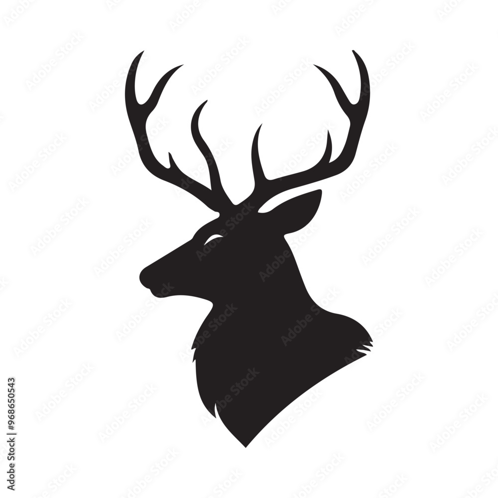 deer silhouette, wild deer silhouettes in flat style isolated on white background. Vector illustration deer silhouette, wild deer silhouettes in flat style isolated on white background. Vector illustration