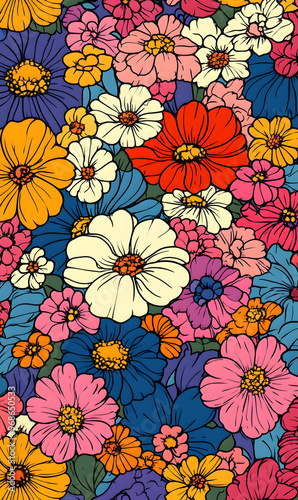 Wallpaper Mural Japanese-style 2D illustrator doodle patterns for floor tiles and wallpaper Torontodigital.ca