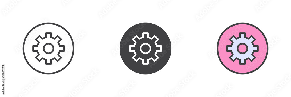 Setting button different style icon set Setting button different style icon set