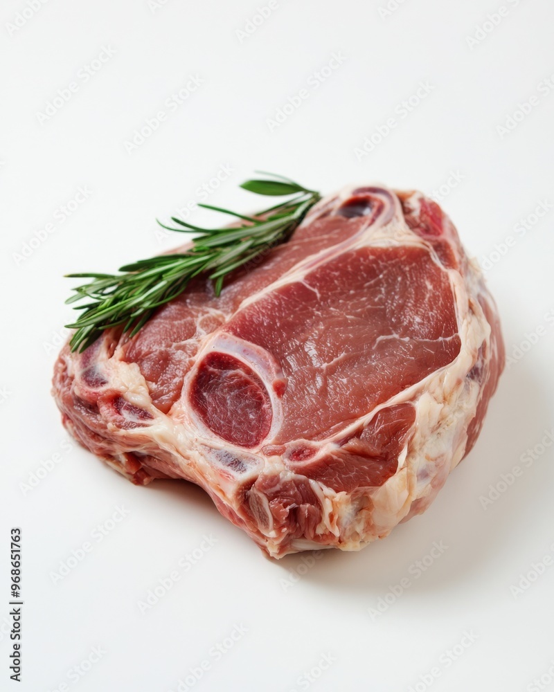 Whole raw pork leg on simple white background Whole raw pork leg on simple white background