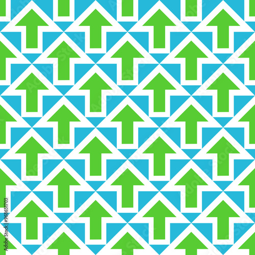 Green arrow seamless geometric pattern