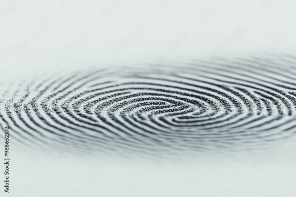 Close-up view of a fingerprint on a smooth white surface showcasing fine details and unique patterns Close-up view of a fingerprint on a smooth white surface showcasing fine details and unique patterns