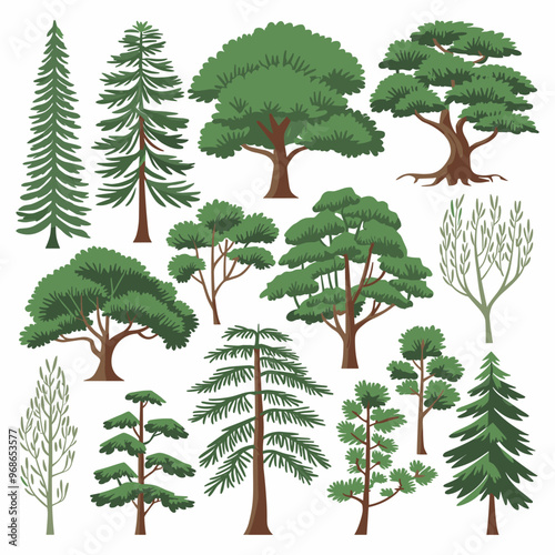 Tree Vector Collection in Various Shapes