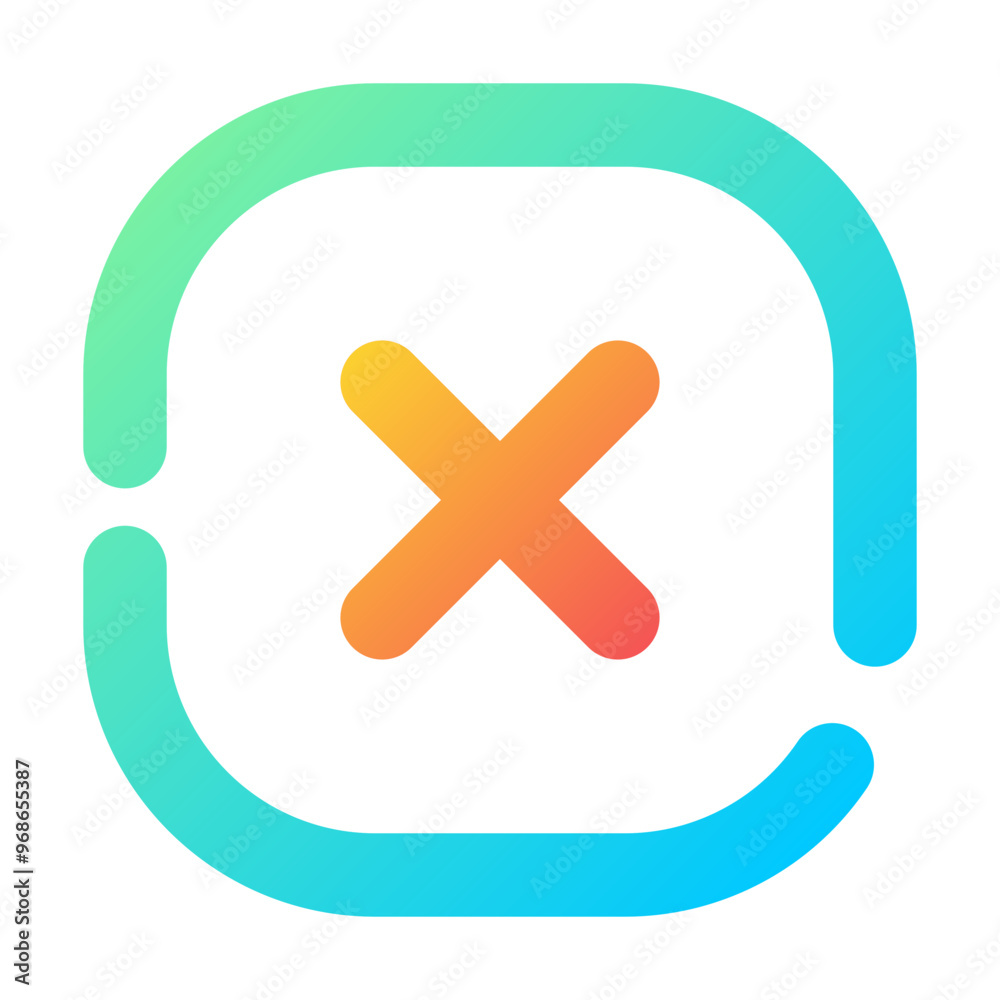 Fototapeta premium Multiply Icon Gradient Two-Tone Broken Line Style