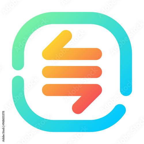More or Less Icon Gradient Two-Tone Broken Line Style
