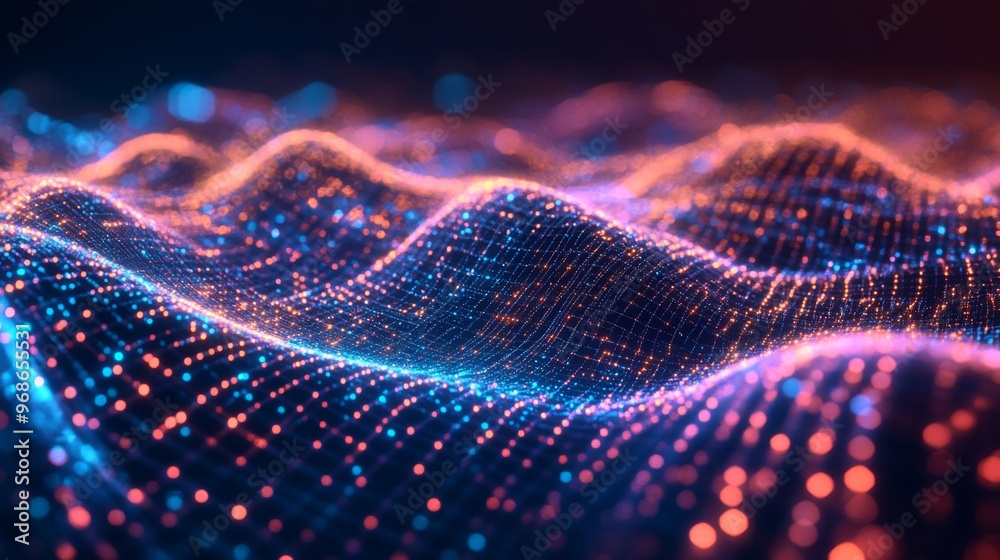 A digital concept of neon electric waves intersecting over a dark background, representing wireless technology, AI systems, and the future of electricity A digital concept of neon electric waves intersecting over a dark background, representing wireless technology, AI systems, and the future of electricity