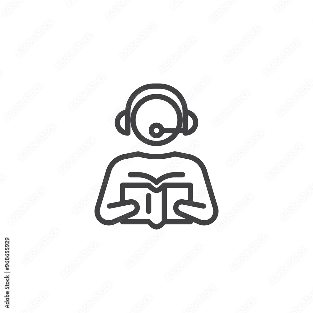 Online Tutor line icon Online Tutor line icon