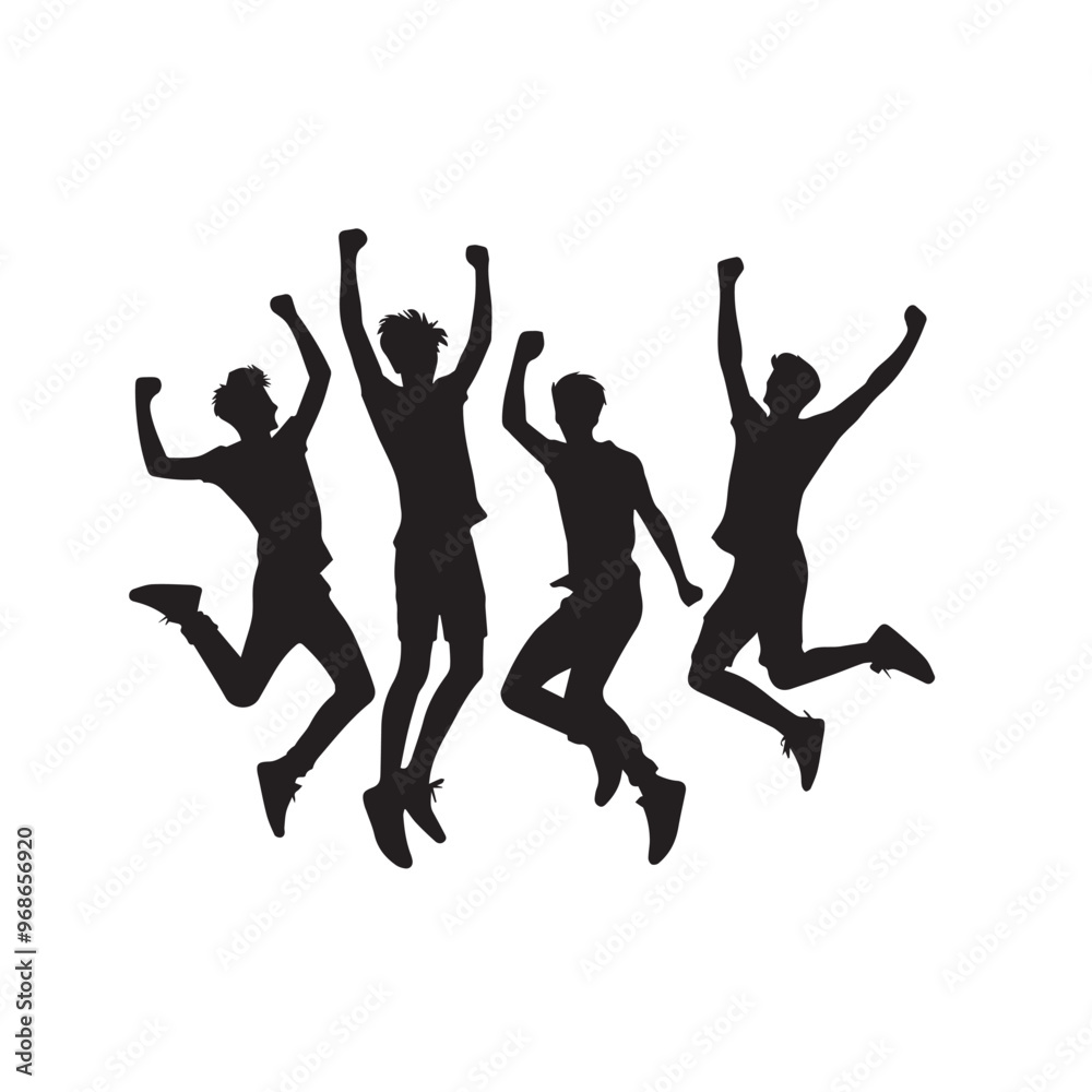 Friends group silhouette. Friendship day concept. Friends enjoying vector silhouette. Friends group silhouette. Friendship day concept. Friends enjoying vector silhouette.