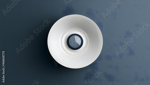 "Bird's Eye View of a Long White Plate in Vector Art"