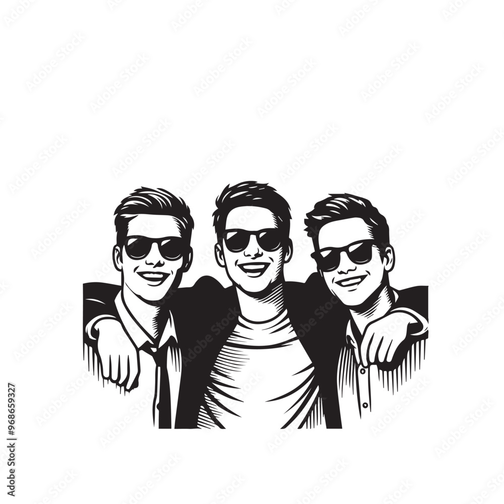 Friends group silhouette. Friendship day concept. Friends enjoying vector silhouette. Friends group silhouette. Friendship day concept. Friends enjoying vector silhouette.