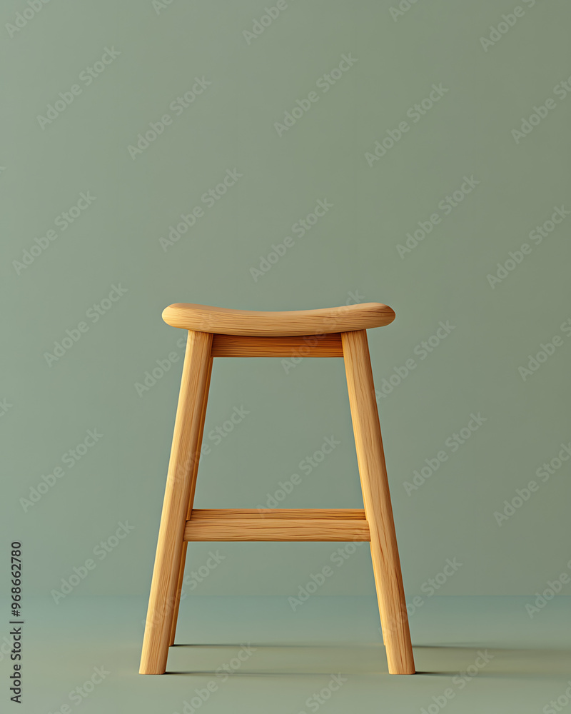 Detailed Photograph of a Natural Wood Bar Stool Detailed Photograph of a Natural Wood Bar Stool