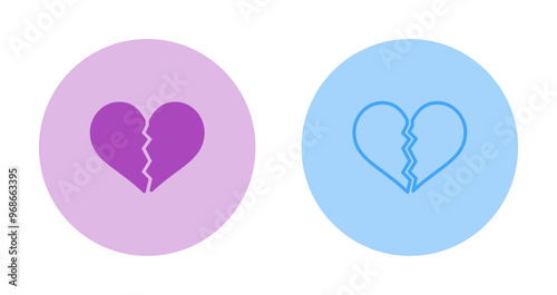Broken Heart Vector Icon
