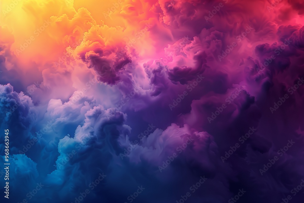 Fototapeta premium Dust and smoke combine to form a colorful background.