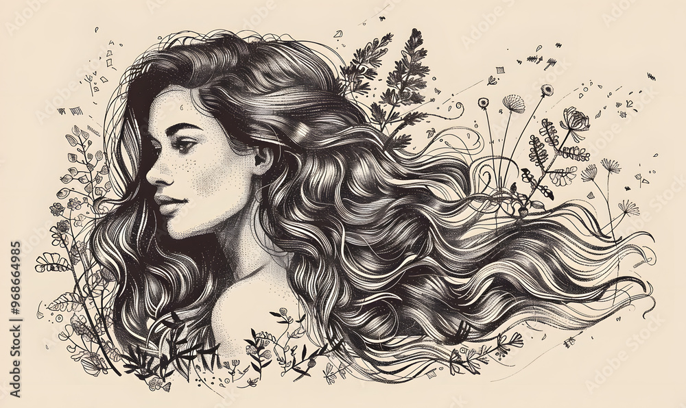 Fototapeta premium graphic advertising images focusing on beauty and hair