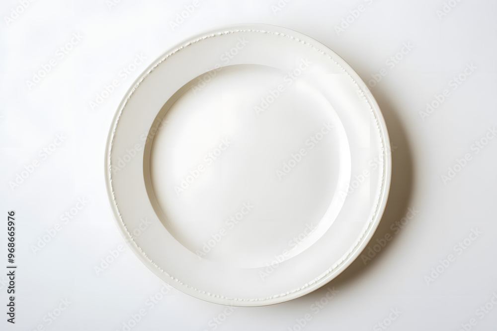 Bird's Eye View Vector Art of Long White Plate Bird's Eye View Vector Art of Long White Plate
