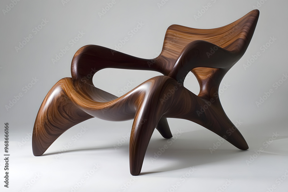 Modern Minimalistic Wood Chair with Simple Geometry Modern Minimalistic Wood Chair with Simple Geometry