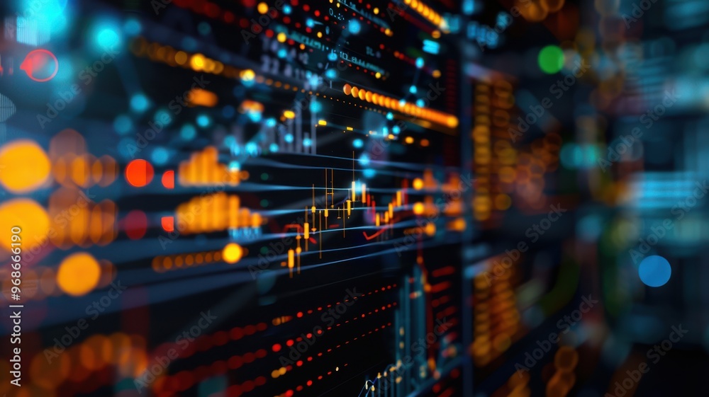 Dynamic abstract representation of data visualization with vibrant colors and intricate patterns showcasing digital analytics. Dynamic abstract representation of data visualization with vibrant colors and intricate patterns showcasing digital analytics.
