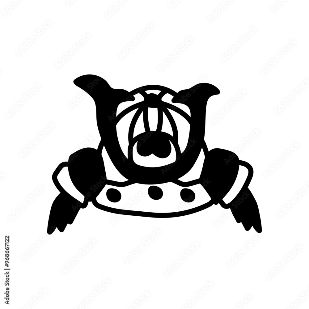 Samurai Armor Heads Glyph Icon, Vector illustration Samurai Armor Heads Glyph Icon, Vector illustration
