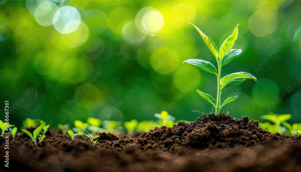 A close-up of a young green plant growing in rich soil, symbolizing new beginnings and environmental growth. A close-up of a young green plant growing in rich soil, symbolizing new beginnings and environmental growth.