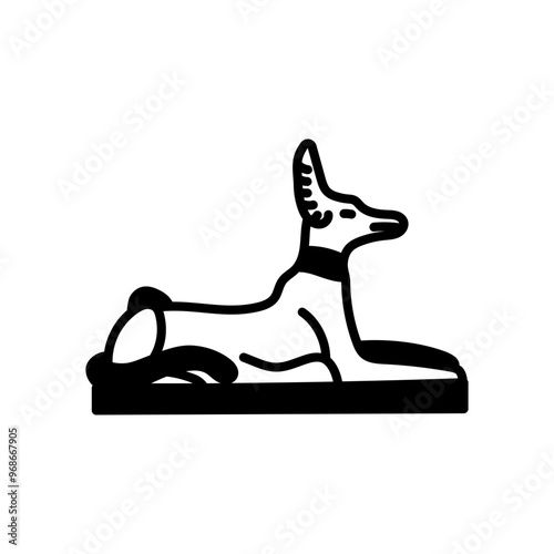 Egyptian God Anubis Glyph Icon, Vector illustration