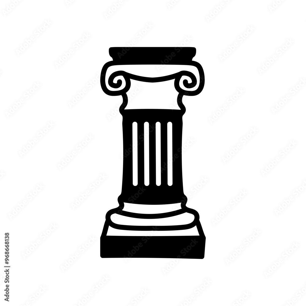 Ancient Column Glyph Icon, Vector illustration Ancient Column Glyph Icon, Vector illustration