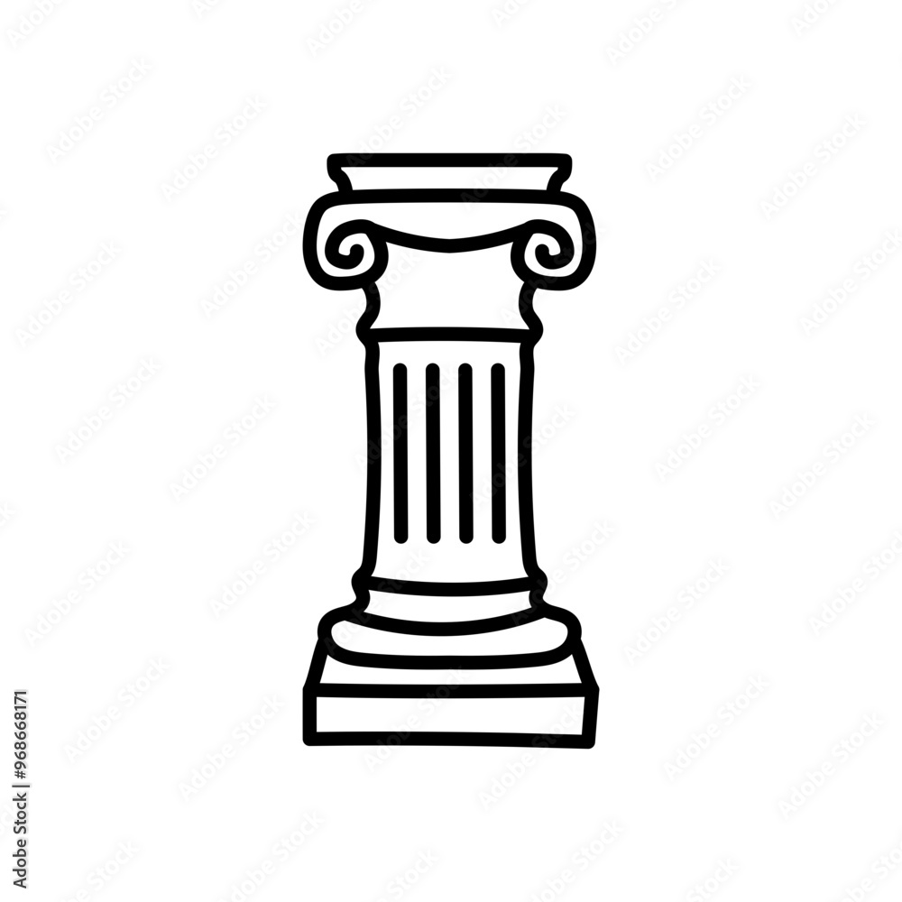 Ancient Column Outline Icon, Vector illustration Ancient Column Outline Icon, Vector illustration