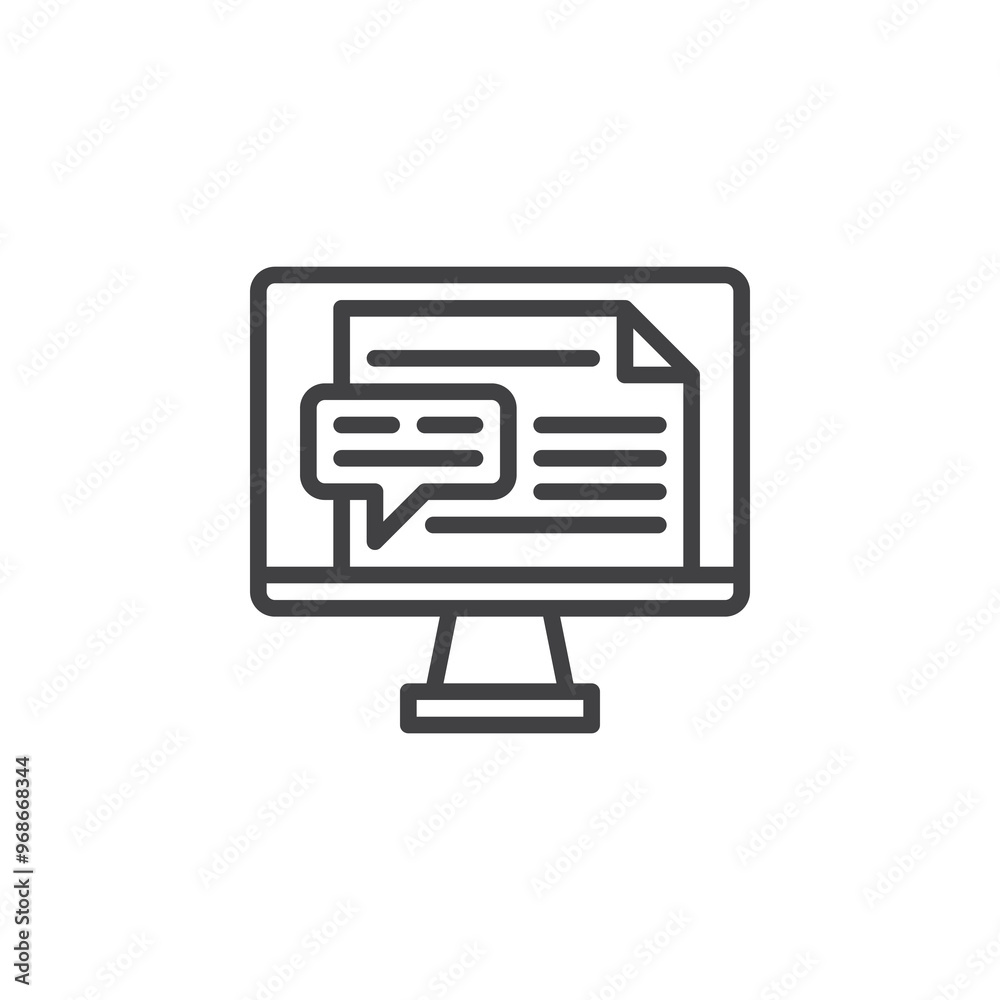 Online Peer Review line icon Online Peer Review line icon
