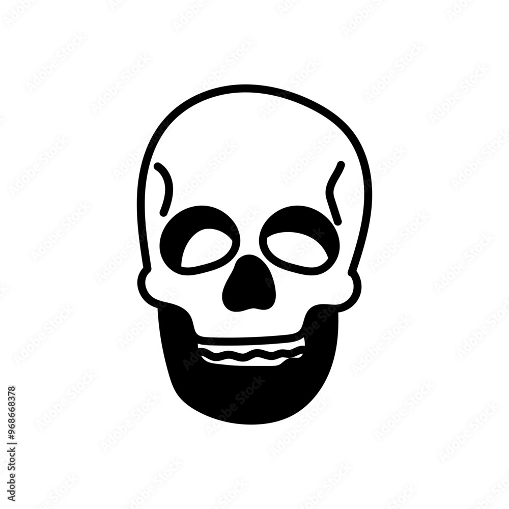 Skull Of Prehistoric Man Glyph Icon, Vector illustration Skull Of Prehistoric Man Glyph Icon, Vector illustration