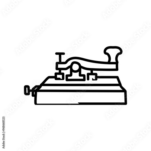 Morse Code Machine Outline Icon, Vector illustration