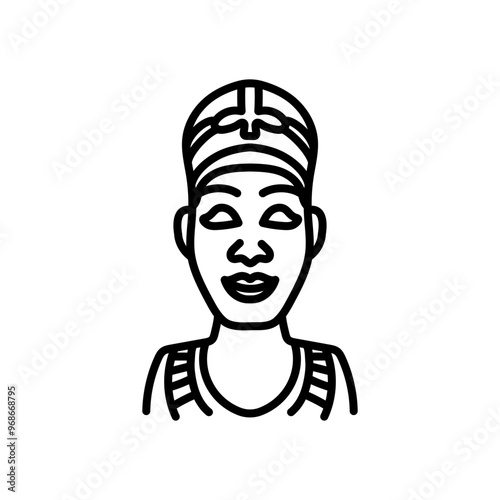 Egyptian Woman Outline Icon, Vector illustration