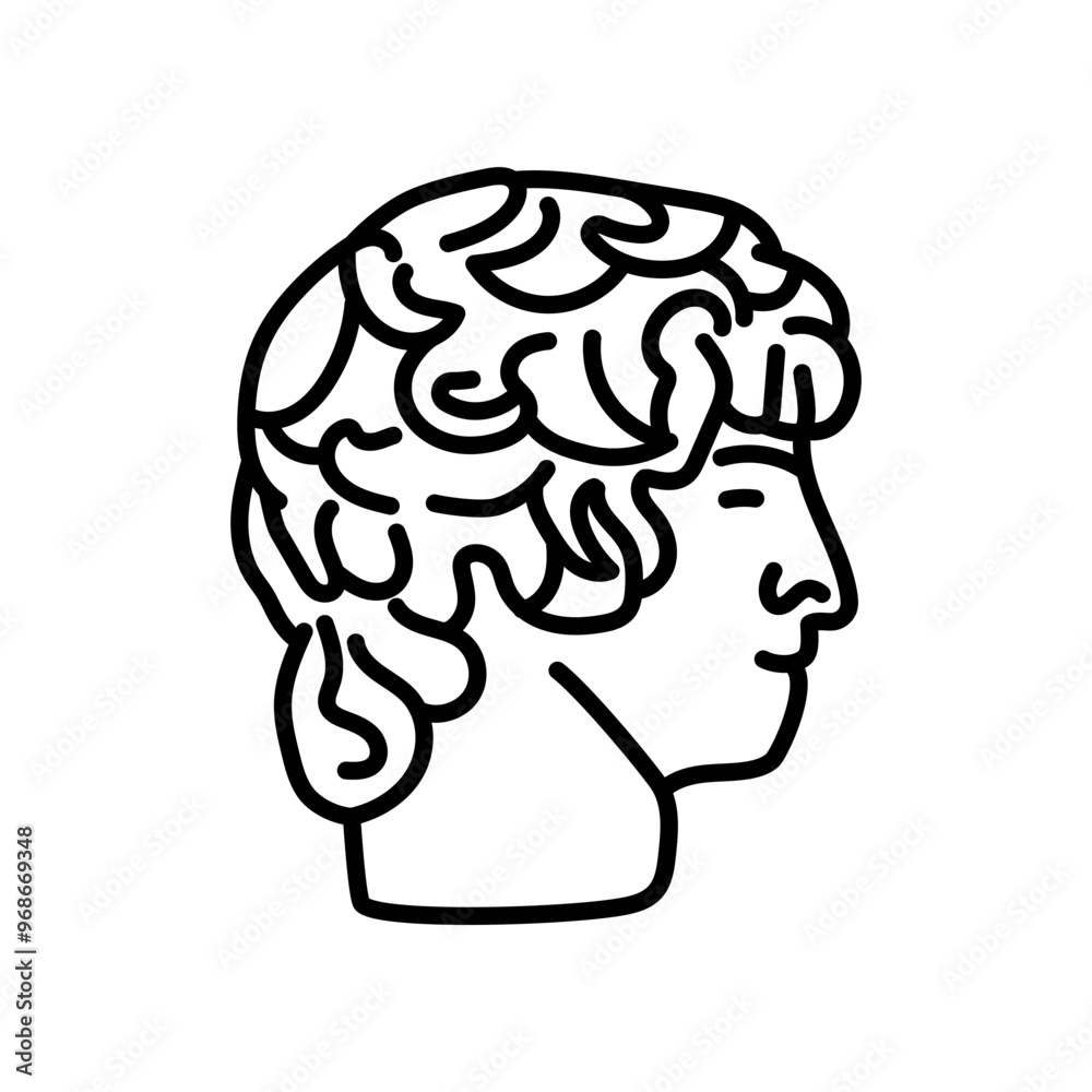 Roman Emperor Hadrian Outline Icon, Vector illustration Roman Emperor Hadrian Outline Icon, Vector illustration