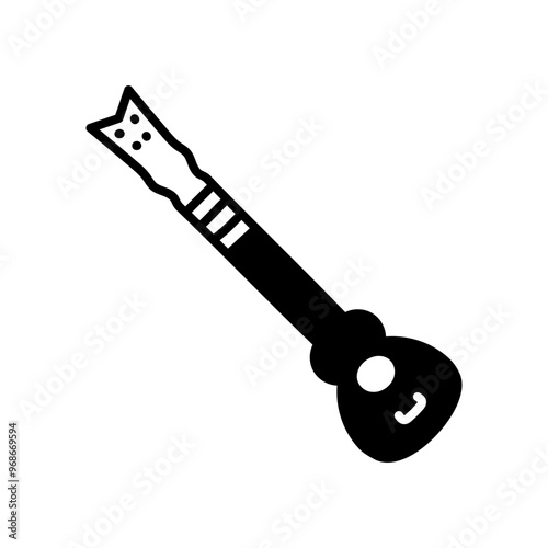Antique Guitar Glyph Icon, Vector illustration