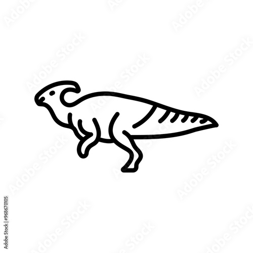 Parasaurolophus Outline Icon, Vector illustration