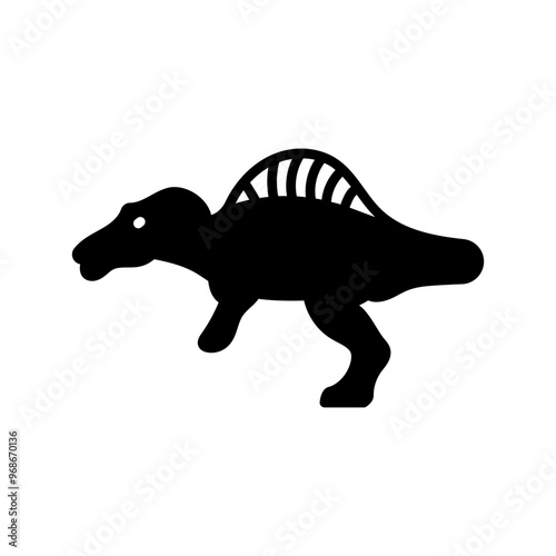 Spinosaurus Glyph Icon, Vector illustration