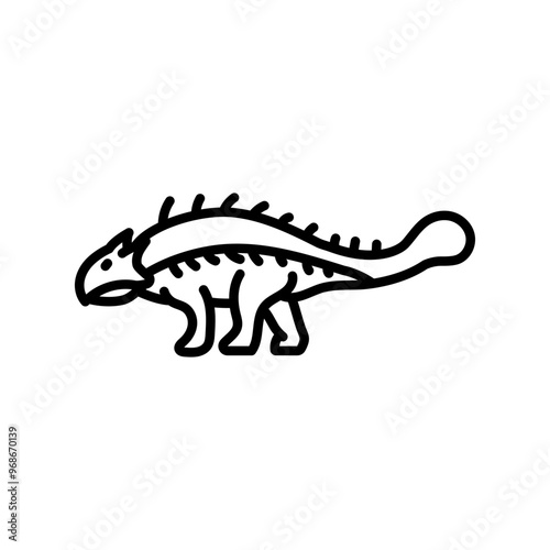 Ankylosaurus Outline Icon, Vector illustration