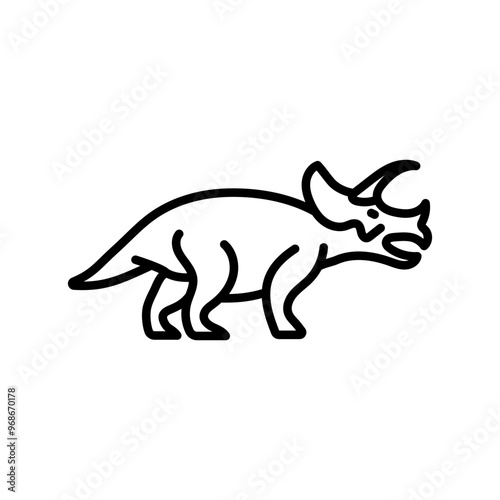 Triceratops Outline Icon, Vector illustration