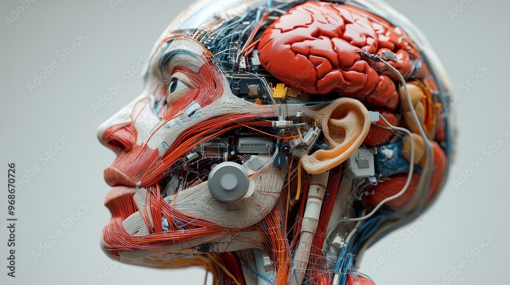 CT scan of head and body Detailed anatomy of body organs, brain, heart ...