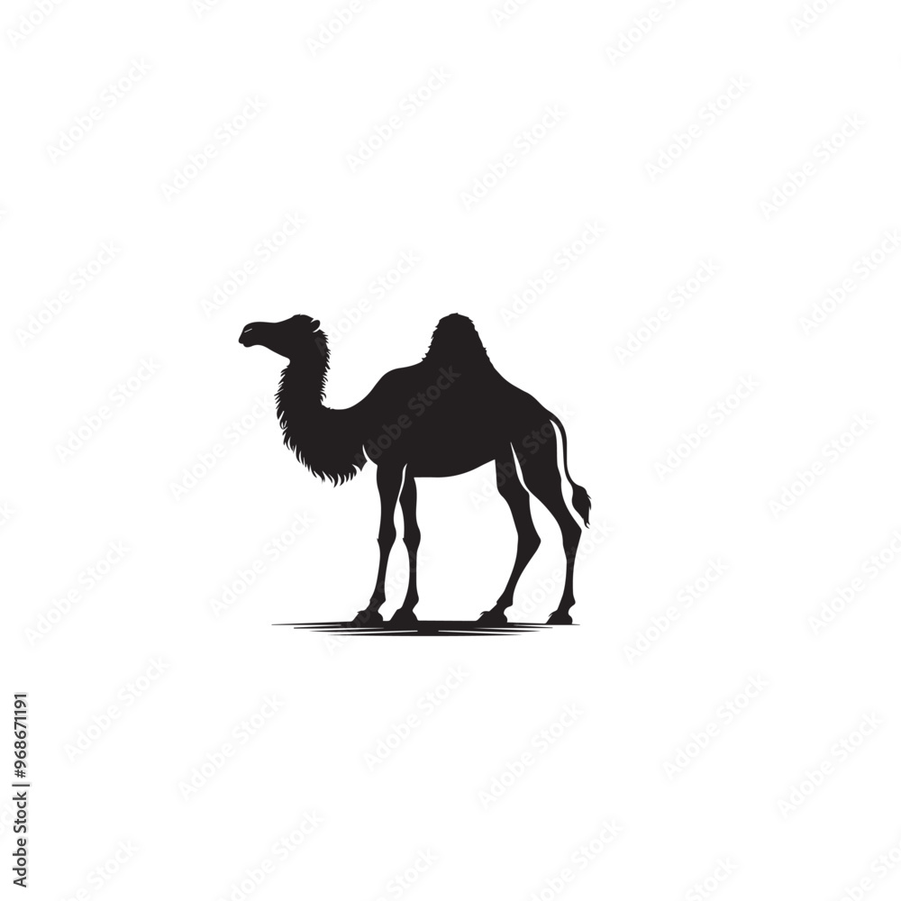 Fototapeta premium Camel silhouette. Camel logo, icon, sign. Camel silhouette vector illustration black and white.
