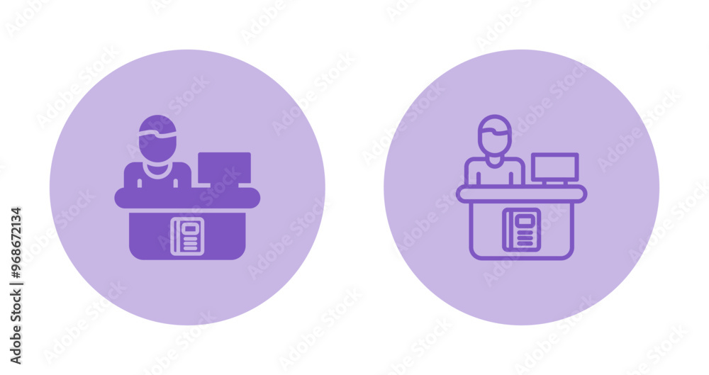 Library Reference Desk Vector Icon Library Reference Desk Vector Icon