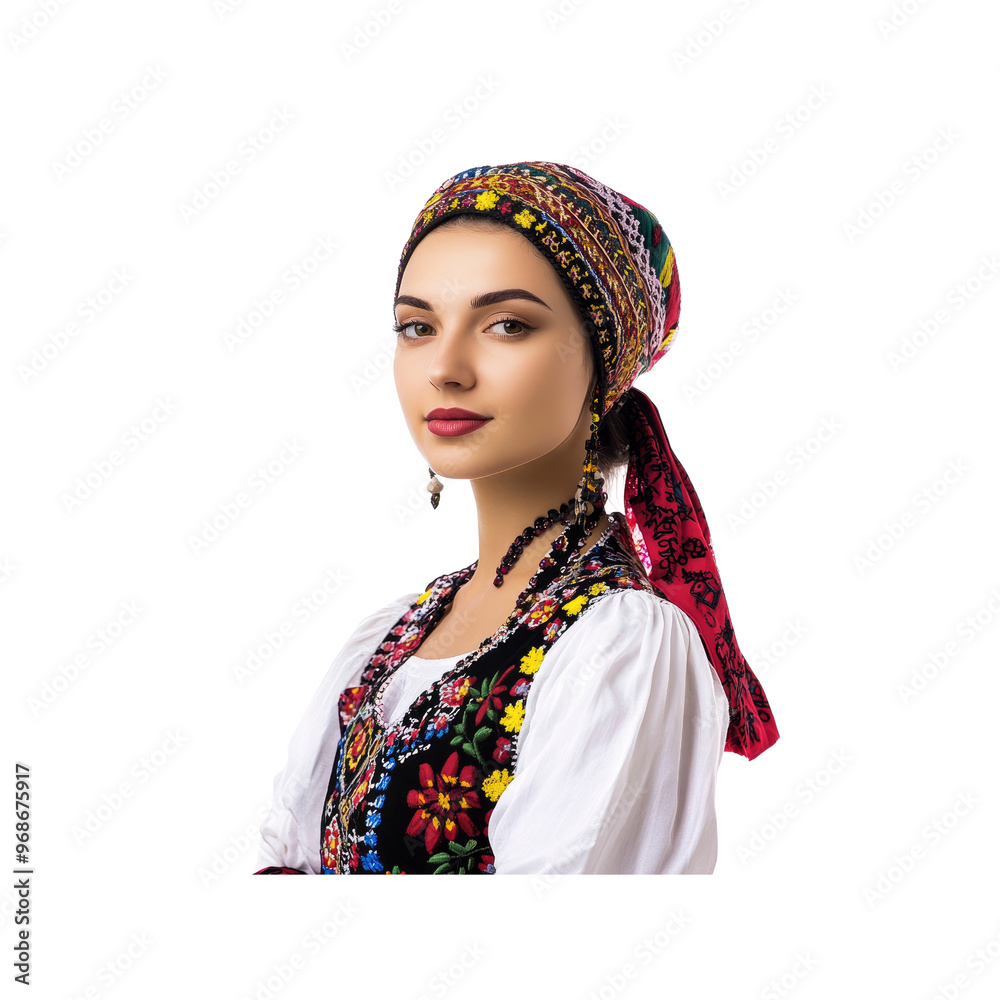 Young Woman in Traditional Ukrainian Folk Costume Young Woman in Traditional Ukrainian Folk Costume
