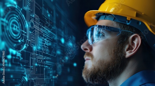 Wallpaper Mural Engineers managing a smart logistics network with AI-driven software Torontodigital.ca