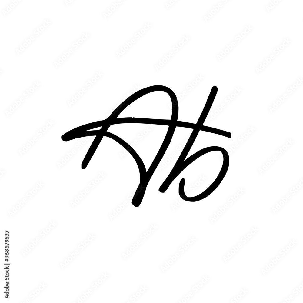 A hand-drawn signature logo design template A hand-drawn signature logo design template