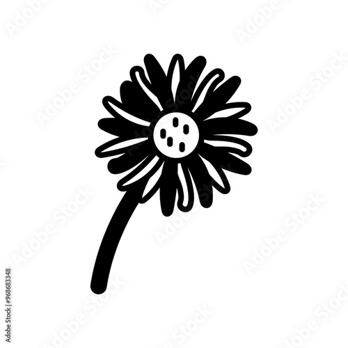 Aster Glyph Icon, Vector illustration