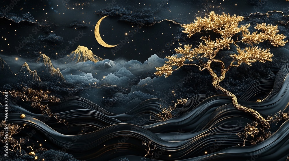 Abstract luxury swirling black gold background. Gold waves abstract background texture. Print, painting, design, fashion. Abstract luxury swirling black gold background. Gold waves abstract background texture. Print, painting, design, fashion.